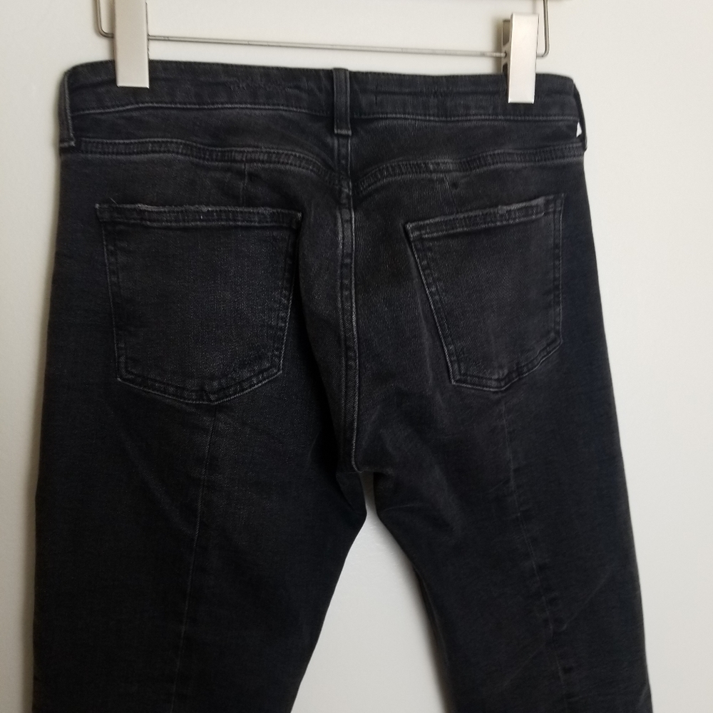 Zara Woman Distressed Jeans Asymmetrical Hem Black - Picture 5 of 7
